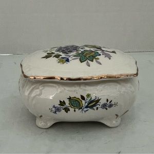 Vintage Old Foley James Kent Ltd trinket box 3”x4” English made